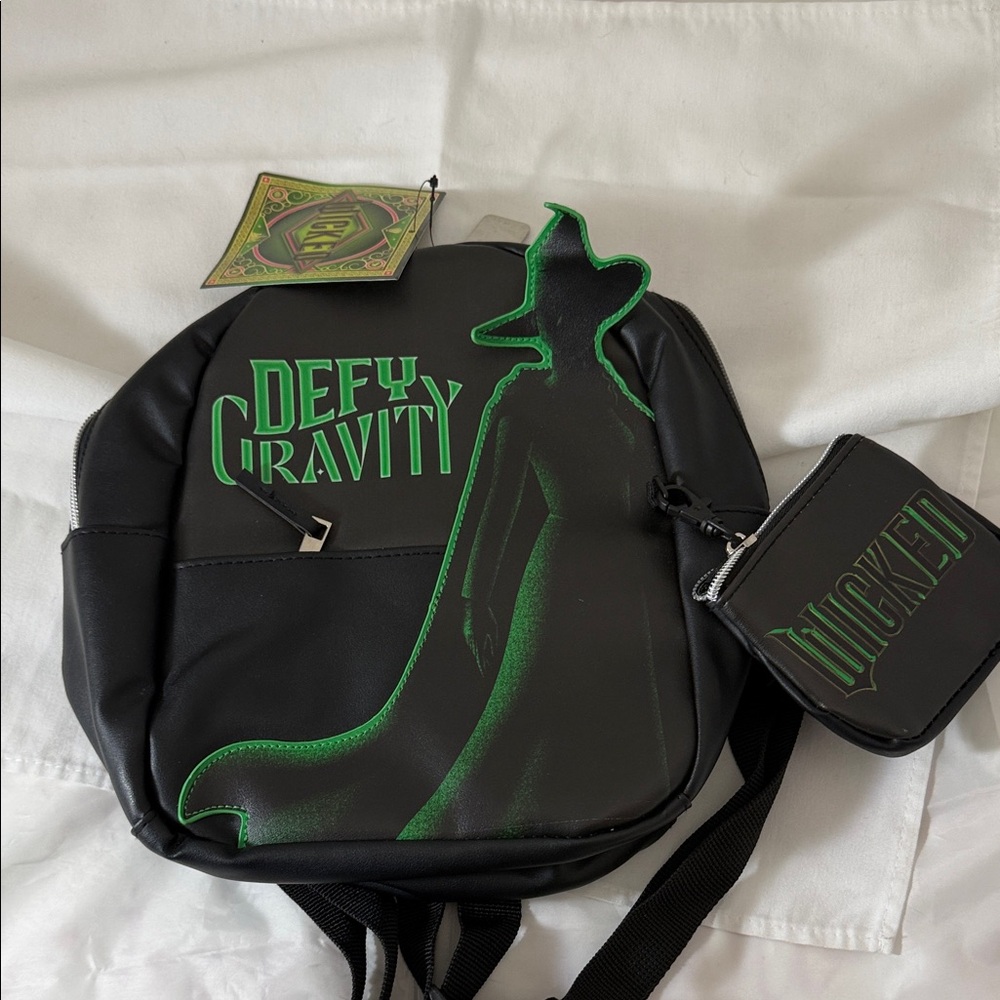 Defy Gravity Black Backpack with Green Highlights